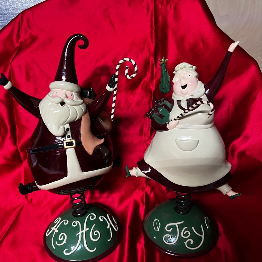 Festive Santa and Mrs. Claus Holiday Figurines